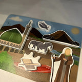 Holy Prophet Educational puzzle with cut-out pieces of a landscape and figures on a cardboard base. By Kawthar Kids