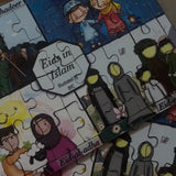 Collection of educational puzzles about Eids in Islam on a flat surface.