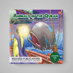 Book cover of 'Animals in the Quran: Prophet Yunus & The Whale' by Kisa Kids Publications on a gray background