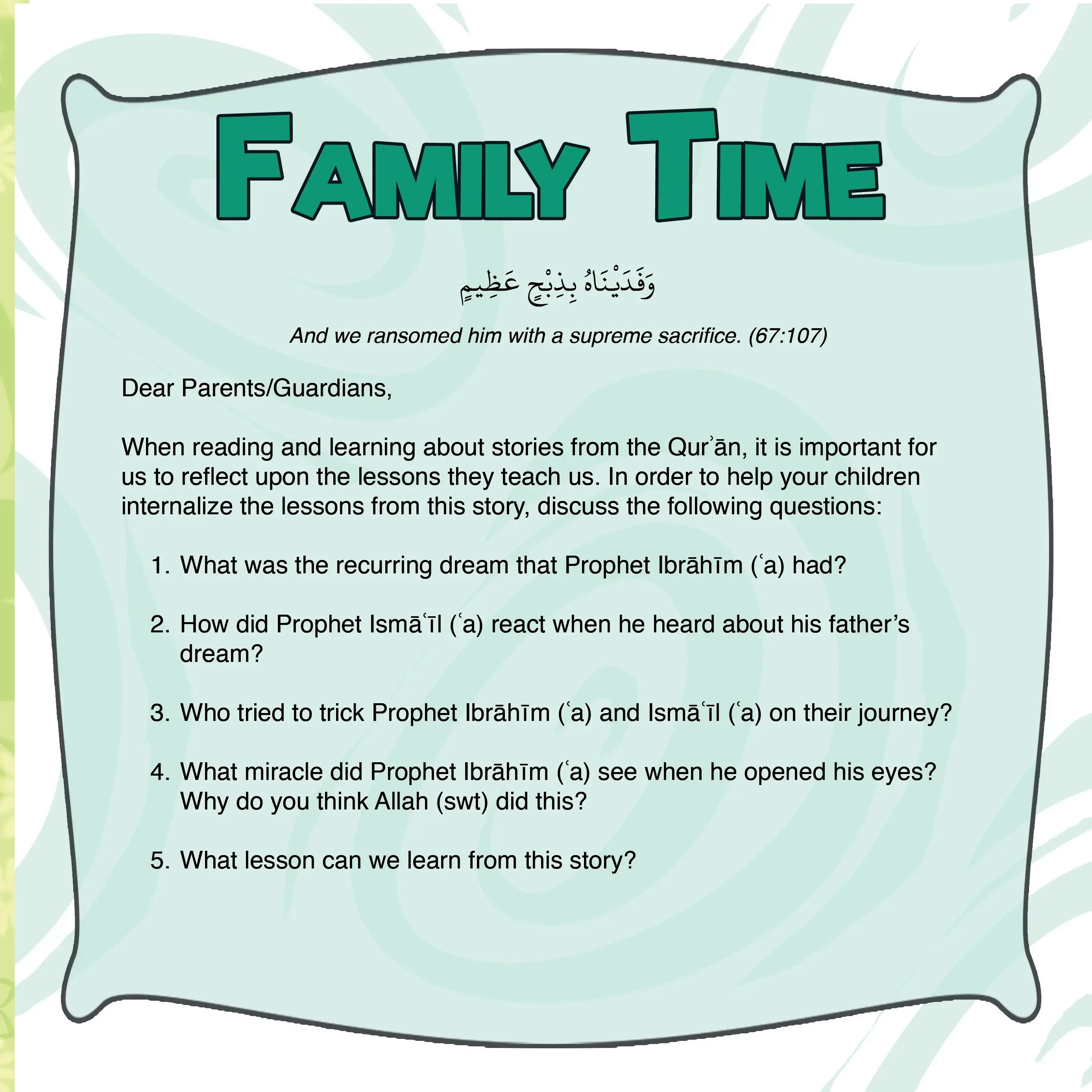 Educational text on a light blue background with green border