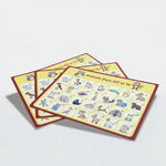 Educational children's placemats with alphabet and animal illustrations on a white background. in Aabic