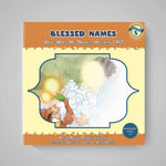 Book cover of 'Blessed Names: Why Was He Named Husain (A)?' by Kisa Kids Publications on a gray background