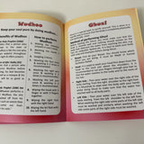 Open book with religious text on a white background