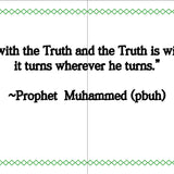 Quotation from Prophet Muhammad (pbuh) with decorative border on a white background