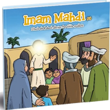 Book cover of 'Imam Mahdi' with illustrated characters and text.