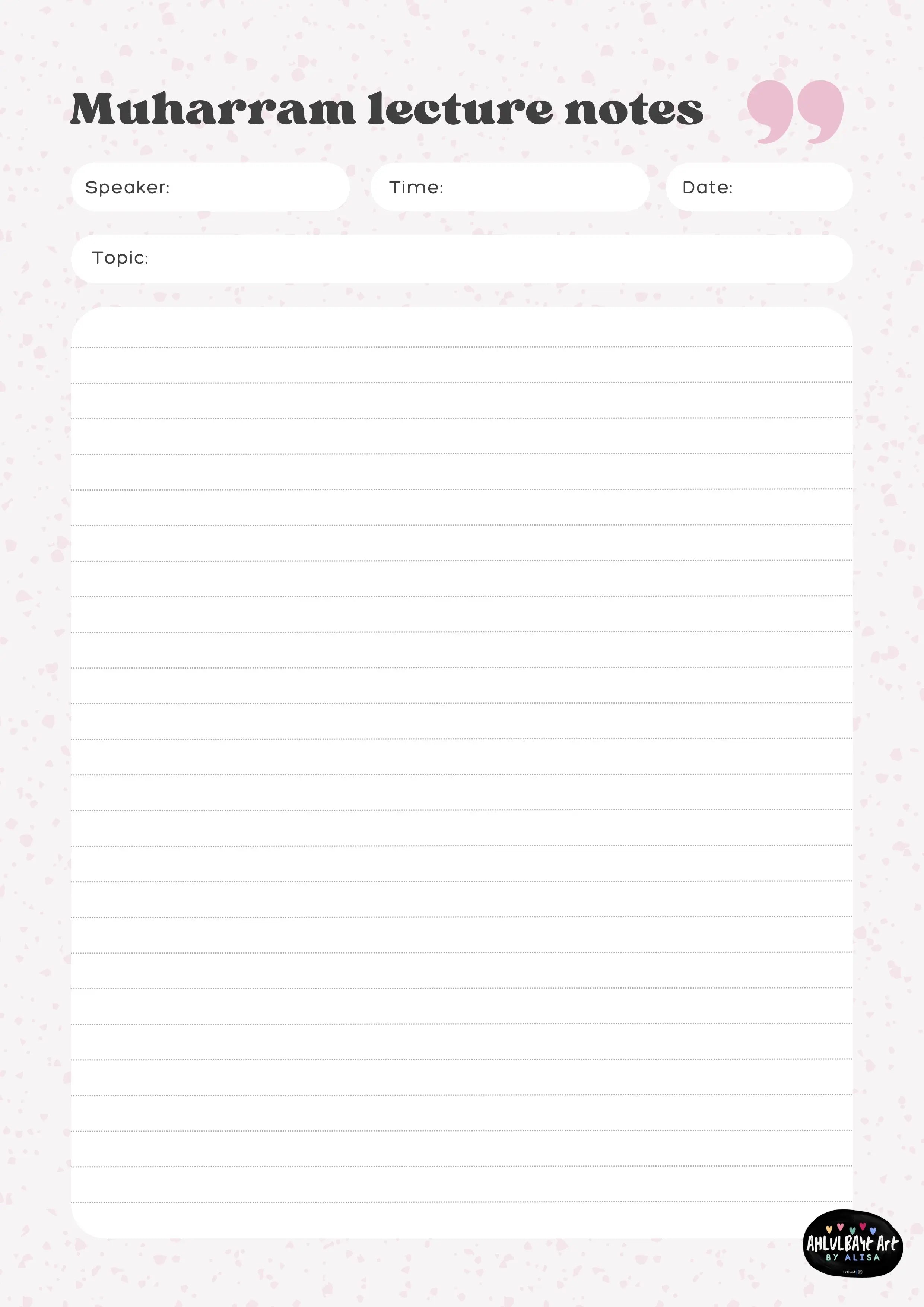 Muharram Lecture Notes