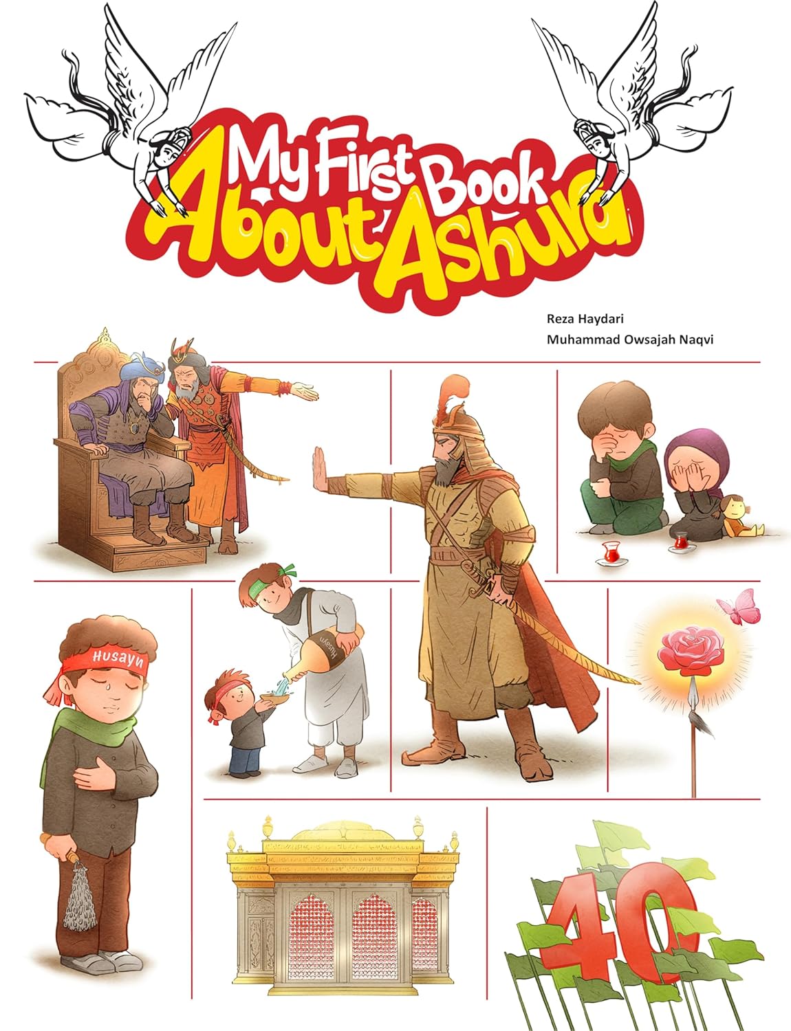 Cover of 'My First Book About Ashura' with illustrations and text.