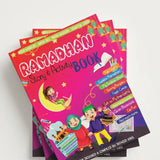 A stack of colourful Ramadan story and activity books with illustrated covers, photographed on a plain light background.