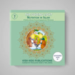 Book cover of 'The Guiding Light: Nutrition in Islam' by Kisa Kids Publications on a gray background