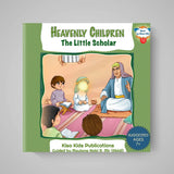 Book titled 'Heavenly Children: The Little Scholar' by Kisa Kids Publications on a gray background