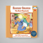 Children's book titled 'Heavenly Children: The Best Playmate' by Kisa Kids Publications on a gray background