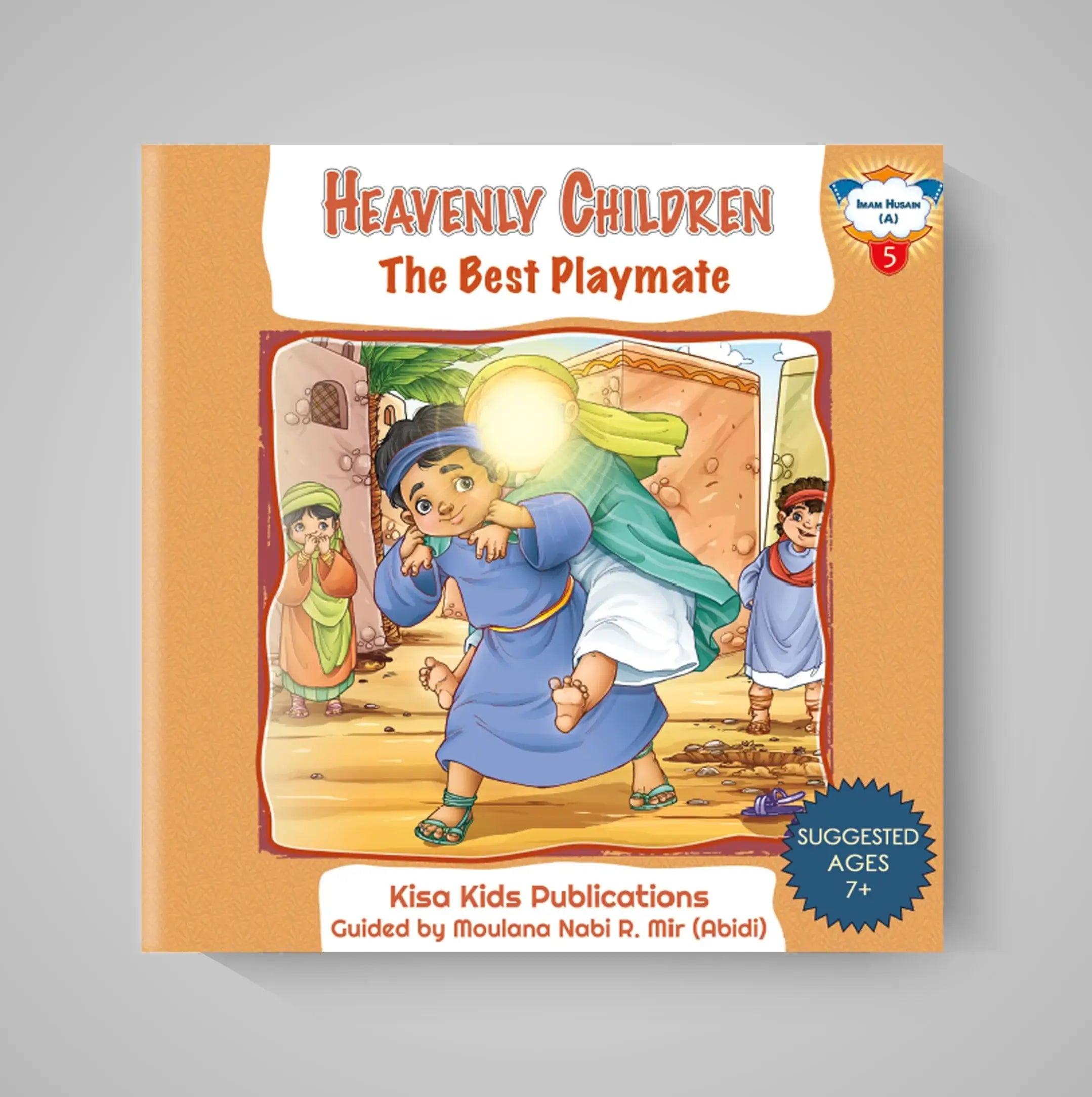 Children's book titled 'Heavenly Children: The Best Playmate' by Kisa Kids Publications on a gray background