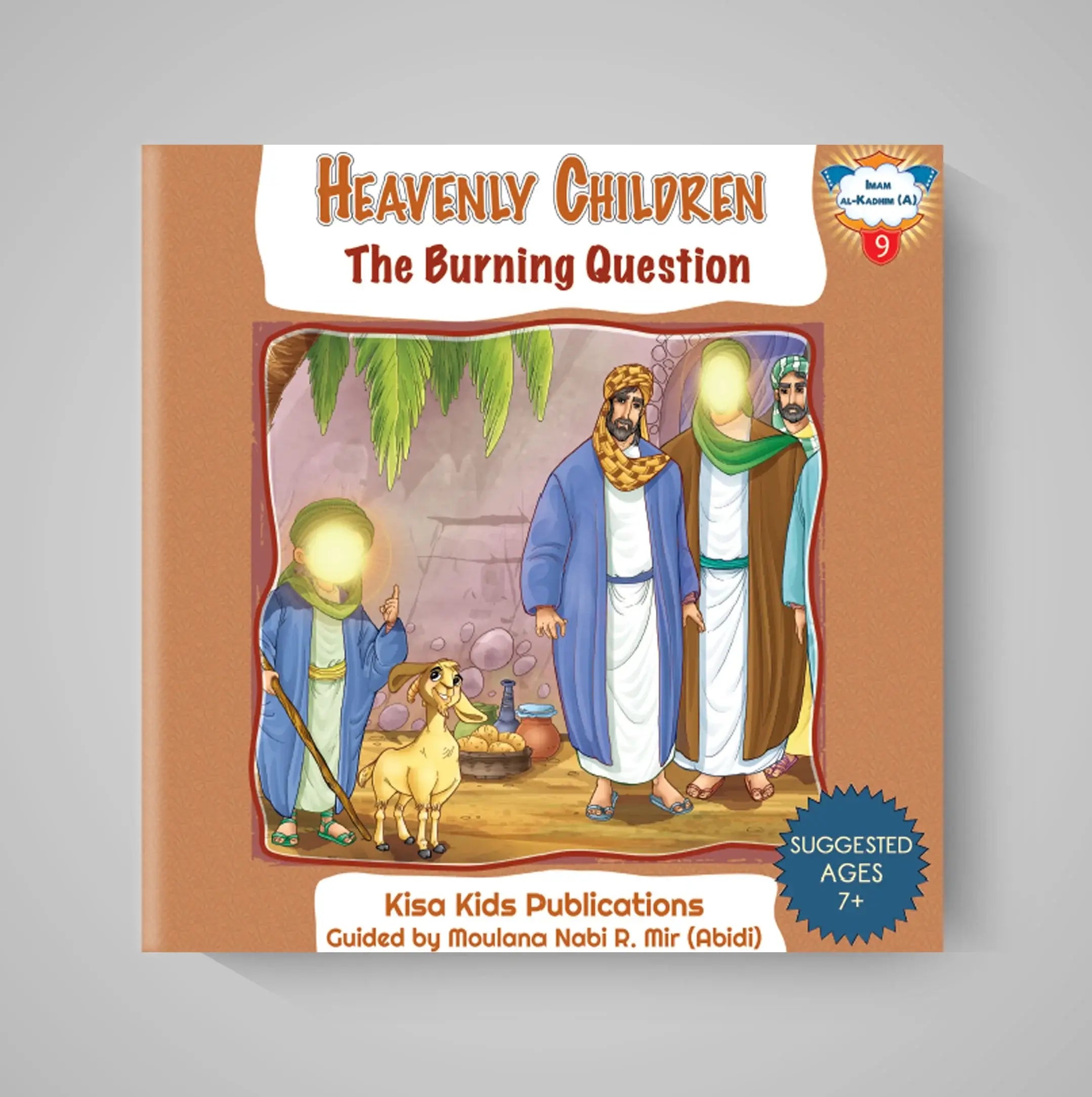 Book cover of 'Heavenly Children: The Burning Question' by Kisa Kids Publications on a gray background