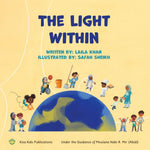 Book cover of 'The Light Within' with illustrations of children around the world and a yellow background.