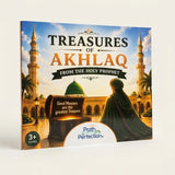Treasures of Akhlaq From the Holy Prophet board game box by Path to Perfection, featuring a scenic illustration of Jerusalem with minarets and a player character in the foreground.