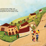 Inside page of 'A Special Eid Blessing' featuring illustrated children with colourful balloons celebrating Eid - Book for Shia Kids celebrating Eid