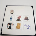 Set of illustrated cards with various images on a white background Shia Kids Budding Mumin