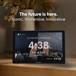 Digital display showing time and azan information with text 'The future is here.'