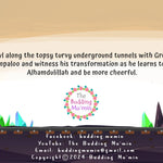 Promotional graphic for The Budding Mum'in with text about Grumpy Grumpaloo and a colorful logo.