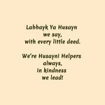 Text on a beige background with a quote about Husayn and kindness.