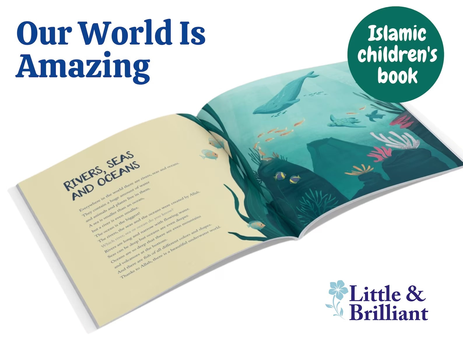 Our World Is Amazing is an Islamic children’s book explaining how amazing it is that Allah (swt) created this world. It is an educational and interactive story about the beauty of creation. The story is based on twelve themes such as the sun, moon and stars, people, land, miracles, water and much more! Every theme contains a fun or educational question as well to help children reflect upon these beautiful signs.
Our world is amazing!

Author: Nora Jasmyne
Illustrator: Sofie Wiegink