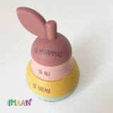 Panjetan Pear stacking toy with the name of the Panjetan or Ahlul Bayt for Shia Kids Children