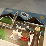 Holy Prophet Educational puzzle with cut-out pieces of a landscape and figures on a cardboard base. By Kawthar Kids