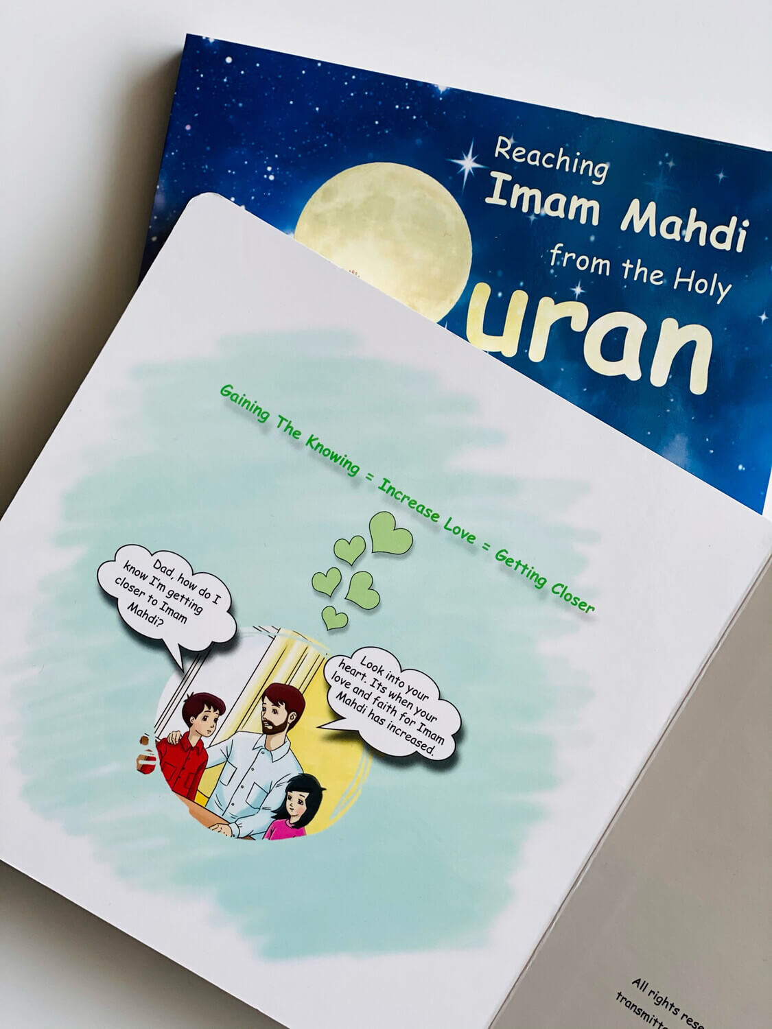 Book about "Reaching Imam Mahdi from the Holy Quran" by Anwar Taj Creations UK Shia Kids Children Books Activities Games