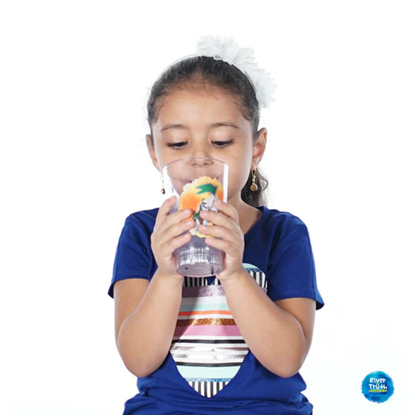 Girl drinking from her River of Truth cup