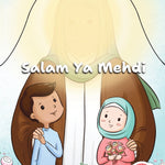 Book cover with two cartoon characters and text 'Salam Ya Mehdi' by Um Aimen Al-Attar