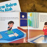 Book cover for 'Shokran Shokran Ya Allah' featuring illustrations of two children sad and looking at each other, with text including the book's title and author's name.