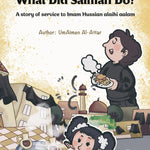 Book cover of 'What Did Salman Do?' with illustrations of a child and a cat, and text about the author.
